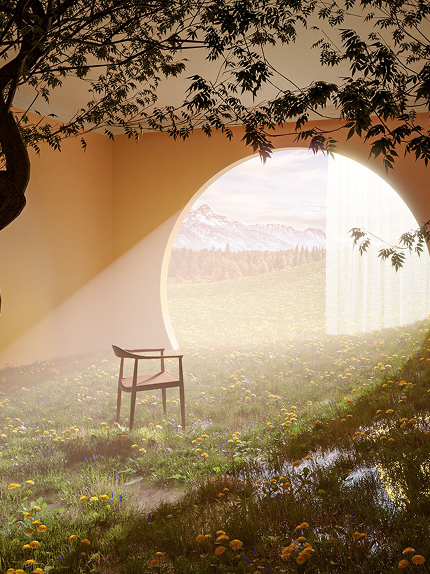 Colorful striped building